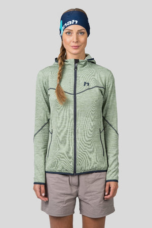 Sweatshirt de randonnée / Softshell bikepacking avec capuche en grille Polarstretch extensible et respirante pour femme "Hannah − DAGNYS HOODY" - Planète Rando