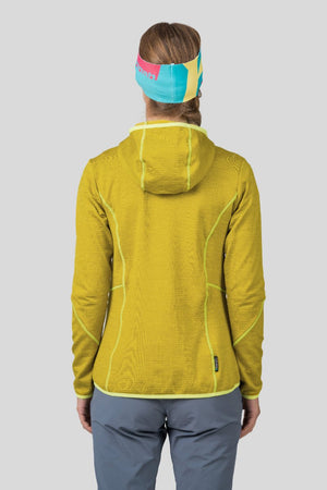 Sweatshirt de randonnée / Softshell bikepacking avec capuche en grille Polarstretch extensible et respirante pour femme "Hannah − DAGNYS HOODY" - Planète Rando