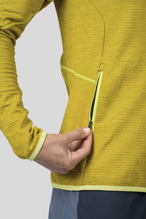 Sweatshirt de randonnée / Softshell bikepacking avec capuche en grille Polarstretch extensible et respirante pour femme "Hannah − DAGNYS HOODY" - Planète Rando