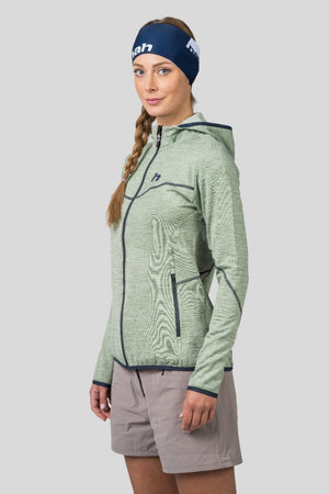 Sweatshirt de randonnée / Softshell bikepacking avec capuche en grille Polarstretch extensible et respirante pour femme "Hannah − DAGNYS HOODY" - Planète Rando
