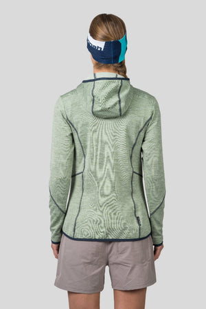 Sweatshirt de randonnée / Softshell bikepacking avec capuche en grille Polarstretch extensible et respirante pour femme "Hannah − DAGNYS HOODY" - Planète Rando