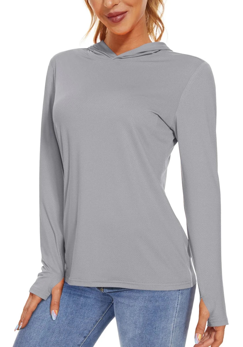 T-shirt à capuche avec protection UV/solaire UPF 50+ "TACVASEN - TS251" - Planète Rando