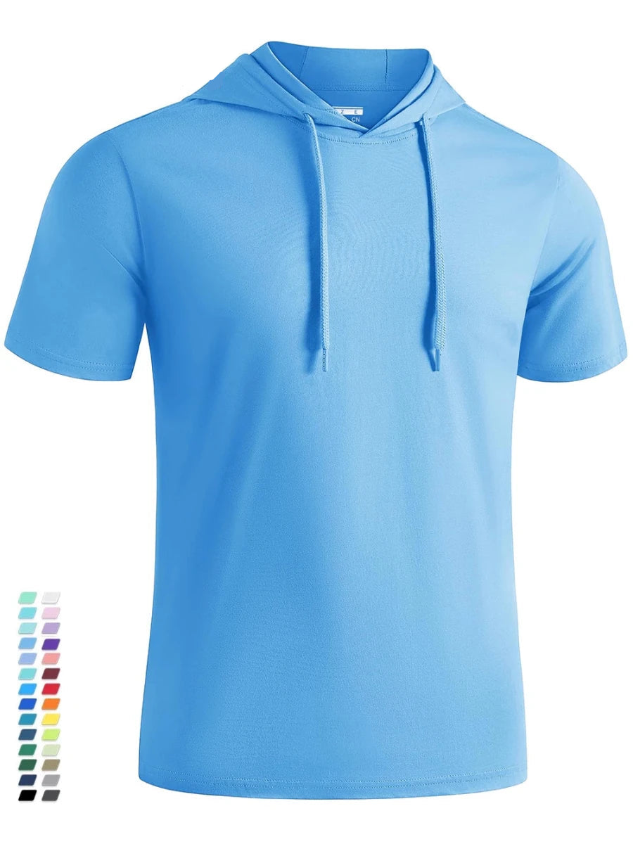 T-shirt à capuche légers en coton pour l'été, manches courtes "TACVASEN - TS300" - Planète Rando