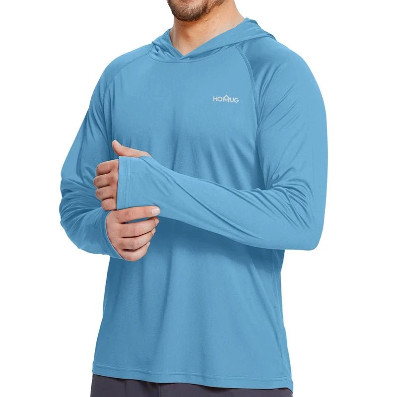 T-shirt à capuche pour homme UPF 50+ manches longues à séchage rapide "Homug - Sport running" - Planète Rando