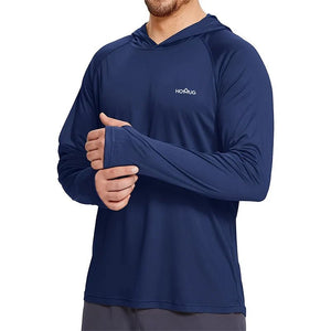 T-shirt à capuche pour homme UPF 50+ manches longues à séchage rapide "Homug - Sport running" - Planète Rando