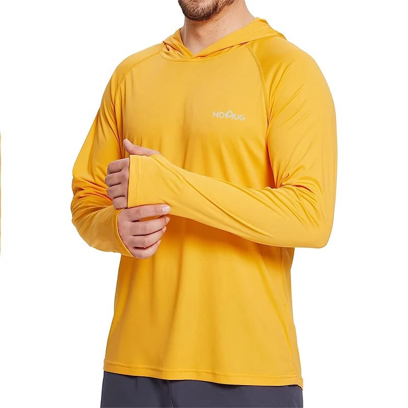 T-shirt à capuche pour homme UPF 50+ manches longues à séchage rapide "Homug - Sport running" - Planète Rando