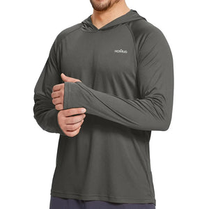 T-shirt à capuche pour homme UPF 50+ manches longues à séchage rapide "Homug - Sport running" - Planète Rando