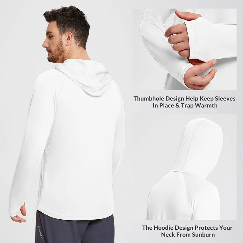 T-shirt à capuche pour homme UPF 50+ manches longues à séchage rapide "Homug - Sport running" - Planète Rando