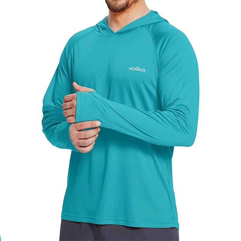 T-shirt à capuche pour homme UPF 50+ manches longues à séchage rapide "Homug - Sport running" - Planète Rando