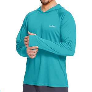T-shirt à capuche pour homme UPF 50+ manches longues à séchage rapide "Homug - Sport running" - Planète Rando