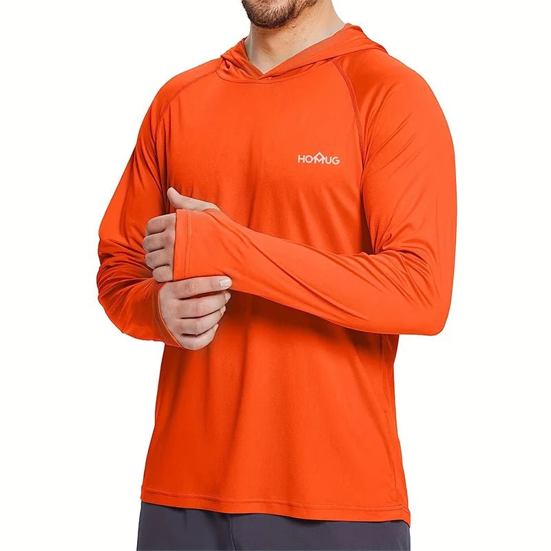 T-shirt à capuche pour homme UPF 50+ manches longues à séchage rapide "Homug - Sport running" - Planète Rando