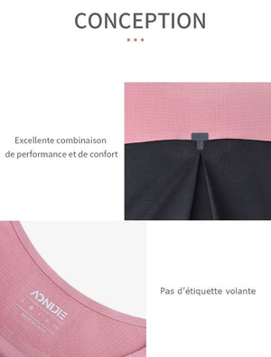 T-shirt à séchage rapide à manches courtes pour femme "AONIJIE - FW5117" - Planète Rando