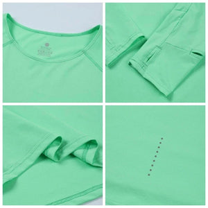 T-Shirt de course manches longues, Anti - UV UPF 50+, séchage rapide, pour homme avec passe - montre running "Queshark - DW154Z" - Planète Rando