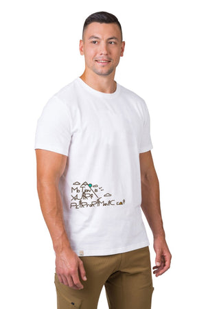 T-shirt de randonnée 100 % de coton biologique pour Homme "Hannah − SKATCH" - Planète Rando
