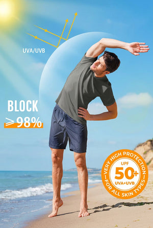 T-shirt manches courtes anti - UV UPF 50+ à col rond homme "TACVASEN - TS204" - Planète Rando