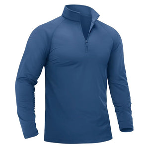 T-shirt thermique / sweat-shirt polaire à fermeture éclair 1/4 et manches longues pour homme "TACVASEN - TS321" - Planète Rando