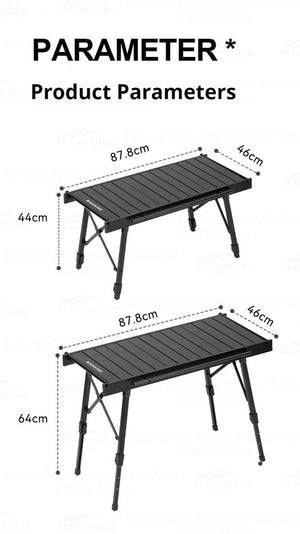 Table de camping IGT pliante en alliage d'aluminium à hauteur réglable pour le camping, van - life "Naturehike Blackdog IGT" - Planète Rando