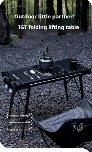 Table de camping IGT pliante en alliage d'aluminium à hauteur réglable pour le camping, van - life "Naturehike Blackdog IGT" - Planète Rando