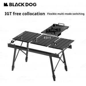 Table de camping IGT pliante en alliage d'aluminium à hauteur réglable pour le camping, van - life "Naturehike Blackdog IGT" - Planète Rando