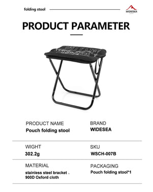 Tabouret de camping pliable pour la pêche, le voyage et le camping "Widesea - WSCH - 007B" - Planète Rando