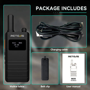 Talkie - walkie portable ultra - mince avec écran LCD PMR/FRS Radio bidirectionnelle sans licence "Retevis - B63S" - Planète Rando