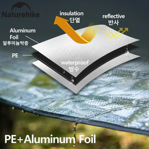 Tapis de sol de camping étanche, feuille d'aluminium PE multifonctionnelle, polymère de pique - nique "Naturehike - NH20FCD03" - Planète Rando