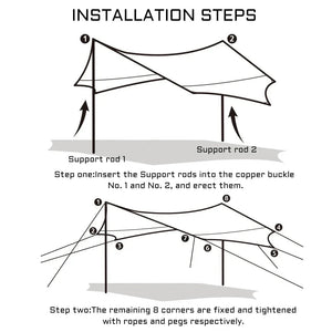 Tarp / bâche de camping étanche de 5,1 x 5,1 m "Top Lander - Camping Tarp XL" - Planète Rando
