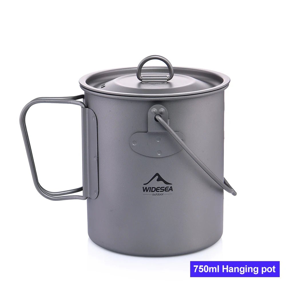 Tasse de camping en titane 200ml - 750ml à partir de 43g "Widesea - camping mug cup" - Ti Hang Pot 750ML | Planète Rando