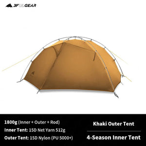 Tente de bivouac autoportante ultralégère pour 2 personnes 1,8kg "3F UL GEAR - TaiJi 2" - Planète Rando