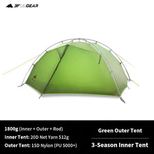 Tente de bivouac autoportante ultralégère pour 2 personnes 1,8kg "3F UL GEAR - TaiJi 2" - Planète Rando
