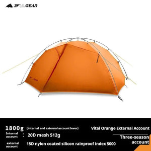 Tente de bivouac autoportante ultralégère pour 2 personnes 1,8kg "3F UL GEAR - TaiJi 2" - Planète Rando