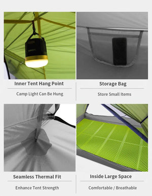 Tente de bivouac autoportante ultralégère pour 2 personnes 1,8kg "3F UL GEAR - TaiJi 2" - Planète Rando