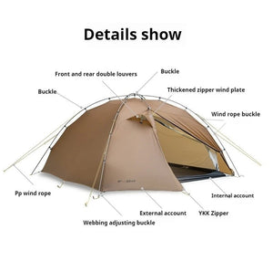 Tente de bivouac autoportante ultralégère pour 3 personnes 2,8kg "3F UL GEAR - TAIJI 3" - Planète Rando