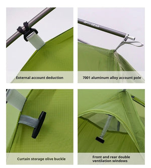 Tente de bivouac autoportante ultralégère pour 3 personnes 2,8kg "3F UL GEAR - TAIJI 3" - Planète Rando