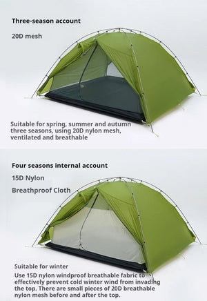 Tente de bivouac autoportante ultralégère pour 3 personnes 2,8kg "3F UL GEAR - TAIJI 3" - Planète Rando