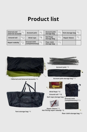 Tente de bivouac autoportante ultralégère pour 3 personnes 2,8kg "3F UL GEAR - TAIJI 3" - Planète Rando