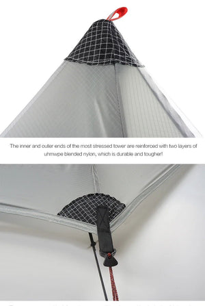 Tente de bivouac ultra - légère pour 1 personne à simple - paroi 690g "3F UL GEAR - Lanshan 1 Pro" - Planète Rando