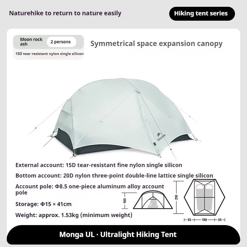 Tente de bivouac ultralégère à double - parois imperméable 1 à 2 pers à partir de 1,2kg "Naturehike - Mongar UL" - Planète Rando