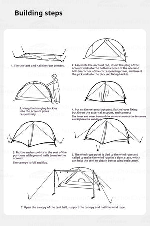 Tente de bivouac ultralégère à double - parois imperméable 1 à 2 pers à partir de 1,2kg "Naturehike - Mongar UL" - Planète Rando