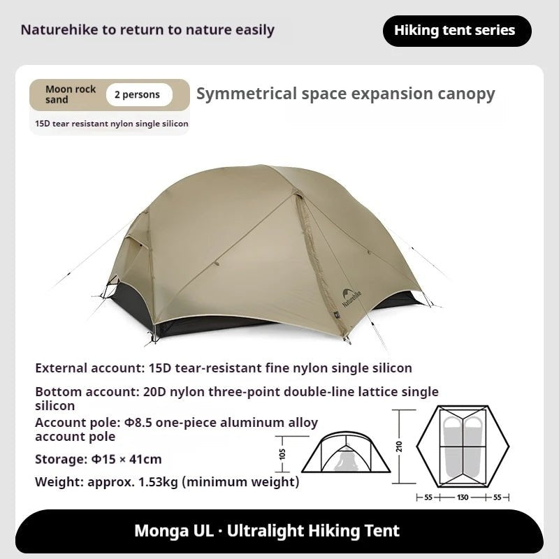 Tente de bivouac ultralégère à double - parois imperméable 1 à 2 pers à partir de 1,2kg "Naturehike - Mongar UL" - Planète Rando