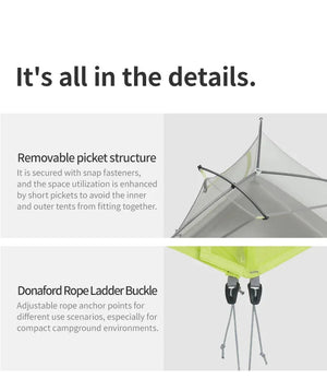 Tente de randonnée ultralégère en nylon 10D pour 1 à 2 personnes à partir de 780g "Naturehike - Star River EXT" - Planète Rando