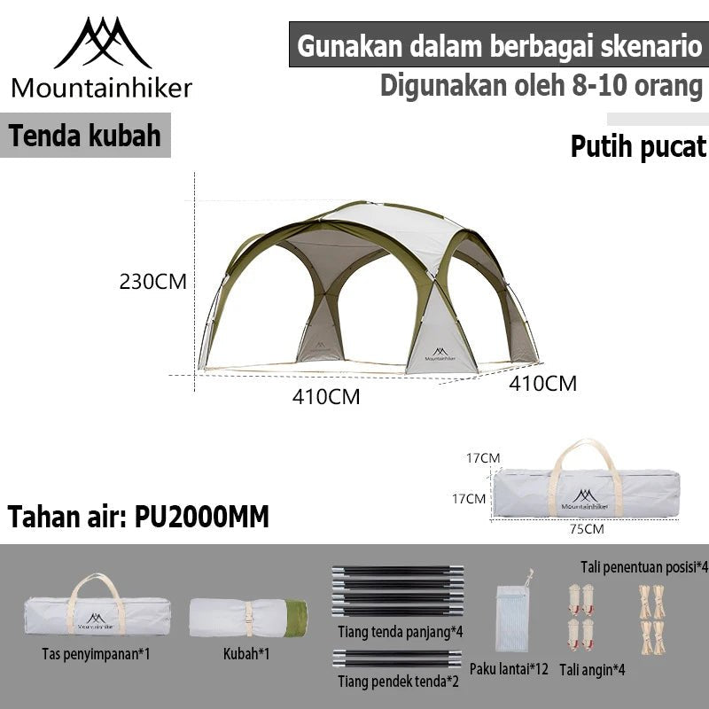 Tente dôme de camping idéale pour 8 à 10 personnes "Mountainhiker - SZK - 381" - Planète Rando