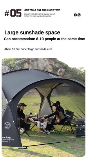 Tente dôme d'extérieur / auvent de camping imperméable pour 8 - 10 personnes "ShineTrip - Dome Canopy" - Planète Rando