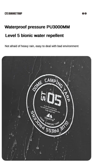 Tente dôme d'extérieur / auvent de camping imperméable pour 8 - 10 personnes "ShineTrip - Dome Canopy" - Planète Rando