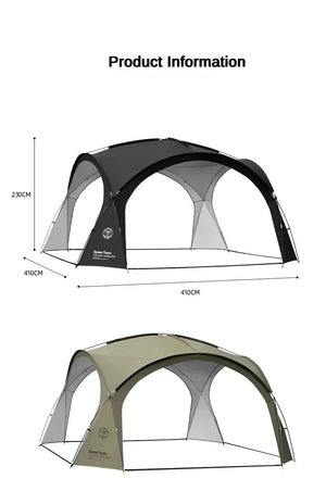 Tente dôme d'extérieur / auvent de camping imperméable pour 8 - 10 personnes "ShineTrip - Dome Canopy" - Planète Rando
