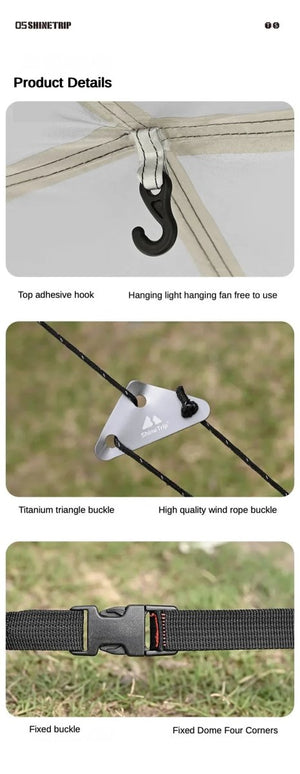 Tente dôme d'extérieur / auvent de camping imperméable pour 8 - 10 personnes "ShineTrip - Dome Canopy" - Planète Rando