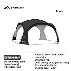 Tente dôme d'extérieur / auvent de camping imperméable pour 8 - 10 personnes "ShineTrip - Dome Canopy" - Planète Rando