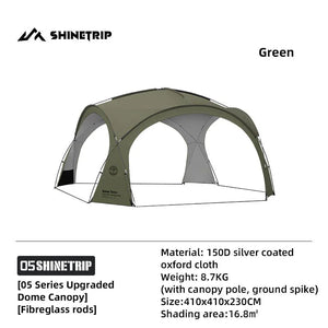 Tente dôme d'extérieur / auvent de camping imperméable pour 8 - 10 personnes "ShineTrip - Dome Canopy" - Planète Rando
