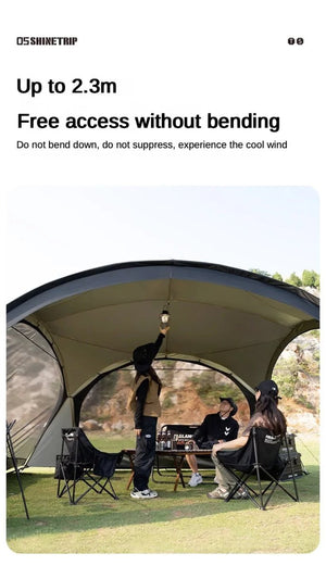 Tente dôme d'extérieur / auvent de camping imperméable pour 8 - 10 personnes "ShineTrip - Dome Canopy" - Planète Rando