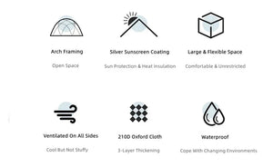 Tente dôme d'extérieur / auvent de camping surdimensionné pour 6 à 8 personnes "Enjoy Space - Outdoor Spherical Dome Tent" - Planète Rando